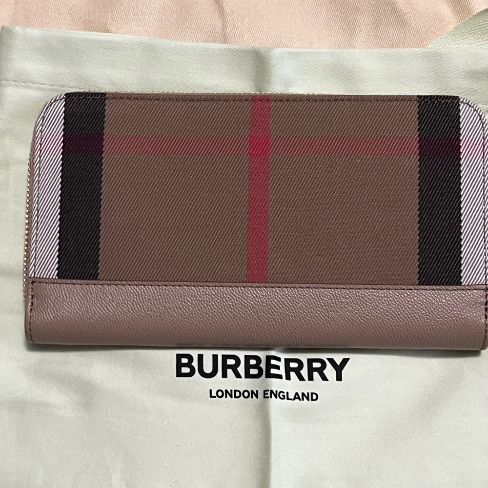 Burberry Checkered Zip-Around Wallet